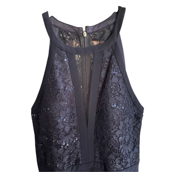 nightway women’s blue knee length sequin dress, size 10 ￼ - Picture 4 of 6